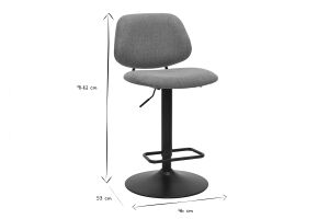 Tabourets de bar relevables design en tissu effet velours texturé terre brûlée et métal noir BARNET (lot de 2)