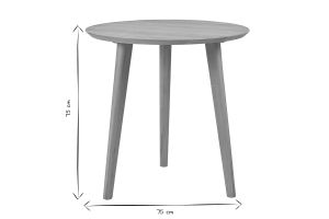 Tavolo da pranzo rotondo in legno chiaro di rovere massello D75 cm OKSANA
