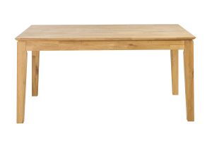 Table à manger extensible rectangulaire en bois clair chêne massif L160-220 cm YULIA