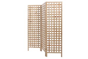 Paravent en bois clair motif ajouré 3 vantaux L133 cm AKKIKO