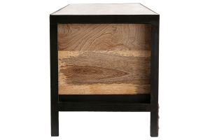 Meuble de rangement industriel en bois manguier massif et métal noir 3 tiroirs L100 cm ATELIER