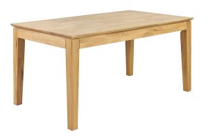 Table à manger extensible rectangulaire en bois clair chêne massif L160-220 cm YULIA