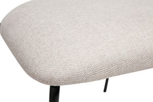 Sedie in tessuto effetto velluto beige testurizzato e metallo nero (set di 2) BENTA