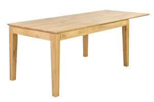 Table à manger extensible rectangulaire en bois clair chêne massif L160-220 cm YULIA