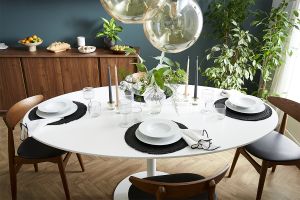 Table à manger design blanche ovale L170 cm HALIA