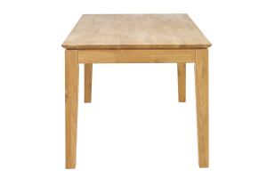 Table à manger extensible rectangulaire en bois clair chêne massif L160-220 cm YULIA