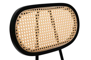 Chaises design en velours terre brûlée, métal noir et cannage rotin (lot de 2) SWANN