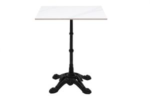 Tavolo bistrot quadrato in pietra minerale e metallo nero L60 cm CONTY