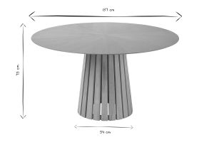 Table à manger ronde en bois clair chêne D137 cm DITA