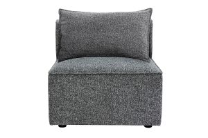 Module droit pour canapé en tissu chiné gris foncé KERRY