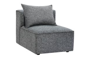 Module droit pour canapé en tissu chiné gris foncé KERRY
