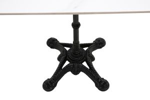 Tavolo bistrot quadrato in pietra minerale e metallo nero L60 cm CONTY