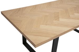 Table à manger rectangulaire finition bois chêne et métal noir L200 cm MAGDA