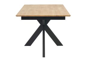 Tavolo da pranzo rettangolare allungabile con allunga integrata in legno chiaro di rovere massiccio L160-245 cm AGATA
