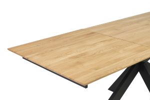 Tavolo da pranzo rettangolare allungabile con allunga integrata in legno chiaro di rovere massiccio L160-245 cm AGATA