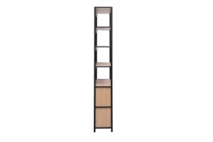 Bibliothèque avec rangements finition bois clair chêne et métal noir L80 cm MAXENCE