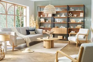 Table basse design bois clair L100 cm HOLLEN