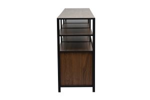 Buffet bas finition bois foncé noyer et métal noir L180 cm MAXENCE
