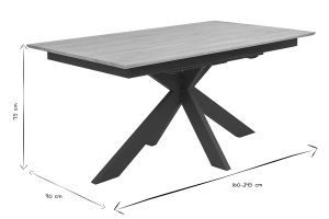 Tavolo da pranzo rettangolare allungabile con allunga integrata in legno chiaro di rovere massiccio L160-245 cm AGATA