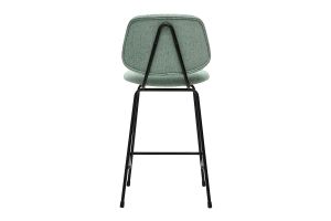 Tabourets de bar en tissu effet velours texturé vert céladon et métal H66.5 cm BARNET (lot de 2)
