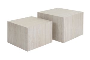Tables basses gigognes design effet travertin (lot de 2) CALLA