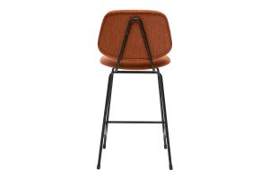 Tabourets de bar en tissu effet velours texturé terre brûlée et métal H66.5 cm BARNET (lot de 2)