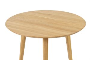 Table à manger ronde en bois clair chêne massif D90 cm OKSANA