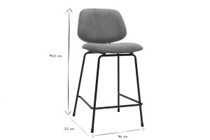 Tabourets de bar en tissu effet velours texturé terre brûlée et métal H66.5 cm BARNET (lot de 2)