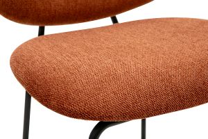 Tabourets de bar en tissu effet velours texturé terre brûlée et métal H66.5 cm BARNET (lot de 2)