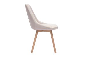 Chaises en tissu effet velours texturé beige et bois clair (lot de 2) ALESS