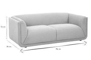 Canapé design 3 places en tissu chenille beige HOSBO