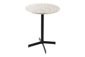 Table bistrot ronde en terrazzo et métal noir D60 cm MEERA