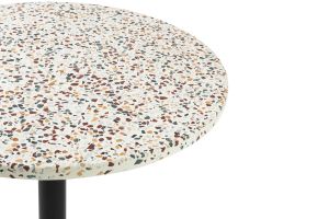 Table bistrot ronde en terrazzo et métal noir D60 cm MEERA
