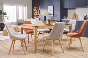 Chaises en tissu effet velours texturé beige et bois clair (lot de 2) ALESS