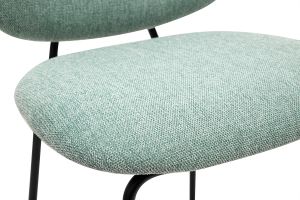 Tabourets de bar en tissu effet velours texturé vert céladon et métal H66.5 cm BARNET (lot de 2)