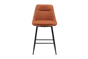 Tabourets de bar pivotants 360° en tissu effet velours texturé terre brûlée et métal H66 cm (lot de 2) ALESS