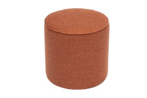 Pouf rond en tissu effet velours texturé terre brûlée D40 cm PAUL