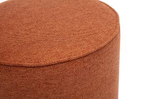 Pouf rond en tissu effet velours texturé terre brûlée D40 cm PAUL