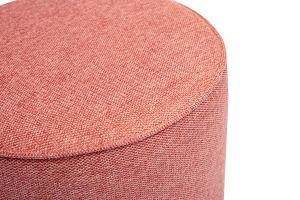 Pouf rond en tissu effet velours texturé terracotta D40 cm PAUL
