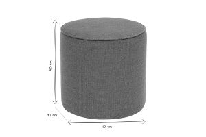 Pouf rond en tissu effet velours texturé terre brûlée D40 cm PAUL