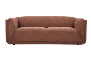 Canapé design 3 places en tissu chenille terre brûlée HOSBO