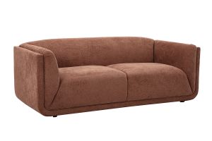 Canapé design 3 places en tissu chenille terre brûlée HOSBO