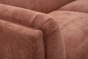 Canapé design 3 places en tissu chenille terre brûlée HOSBO