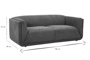 Canapé design 3 places en tissu chenille terre brûlée HOSBO