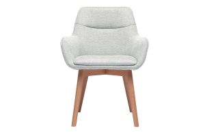 Chaises en tissu effet velours texturé gris clair et bois clair (lot de 2) ALESS