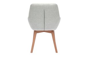 Chaises en tissu effet velours texturé gris clair et bois clair (lot de 2) ALESS