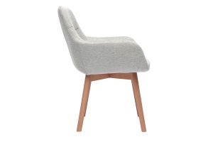 Chaises en tissu effet velours texturé gris clair et bois clair (lot de 2) ALESS