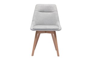 Chaises en tissu effet velours texturé gris clair et bois clair (lot de 2) ALESS