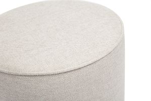 Pouf rond en tissu effet velours texturé beige D40 cm PAUL