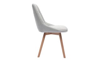 Chaises en tissu effet velours texturé gris clair et bois clair (lot de 2) ALESS